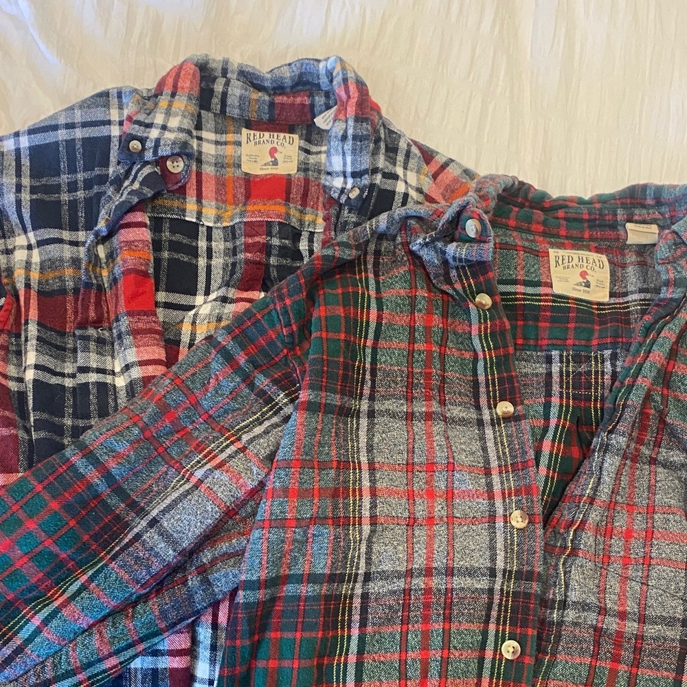 RedHead Men's Plaid Button Down Shirts - (lot of two) - Flannel